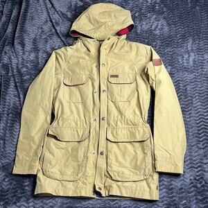Penfield Trailwear Jacket M 60/40 Buffalo Plaid Lining Rain Waxcloth Olive Army